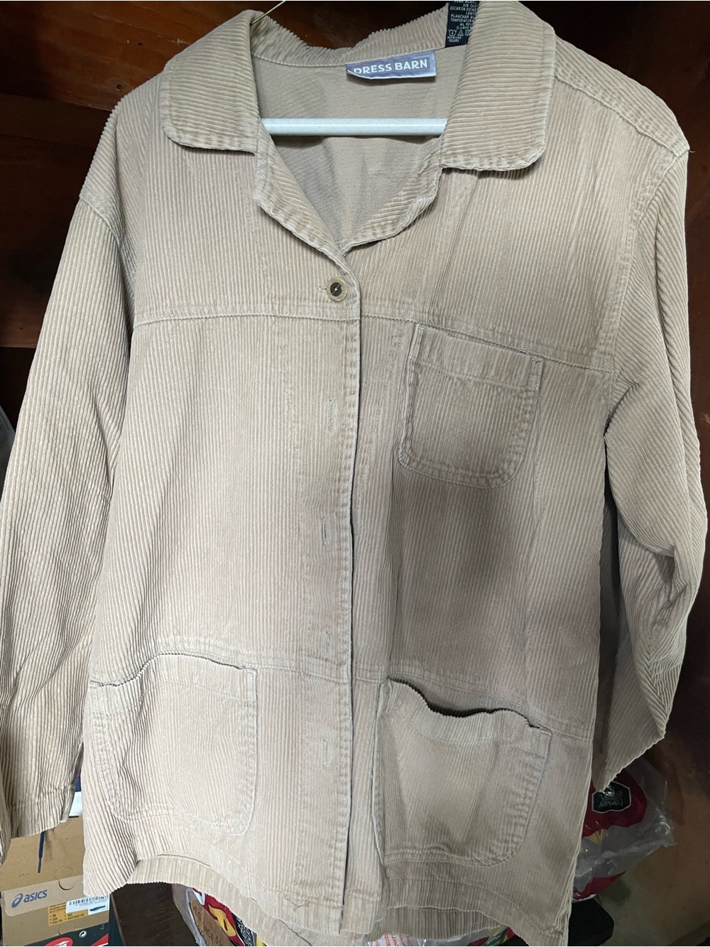 Dress Barn Light Beige Corduroy Utility Jacket